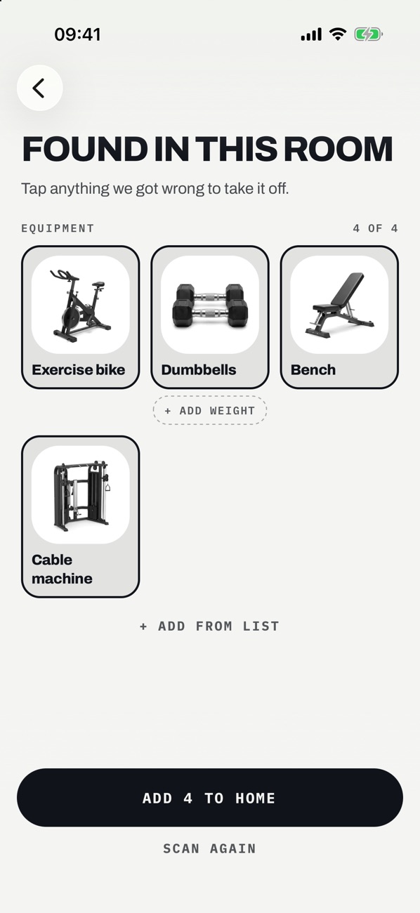 Gymwhere identifying equipment from a room photo